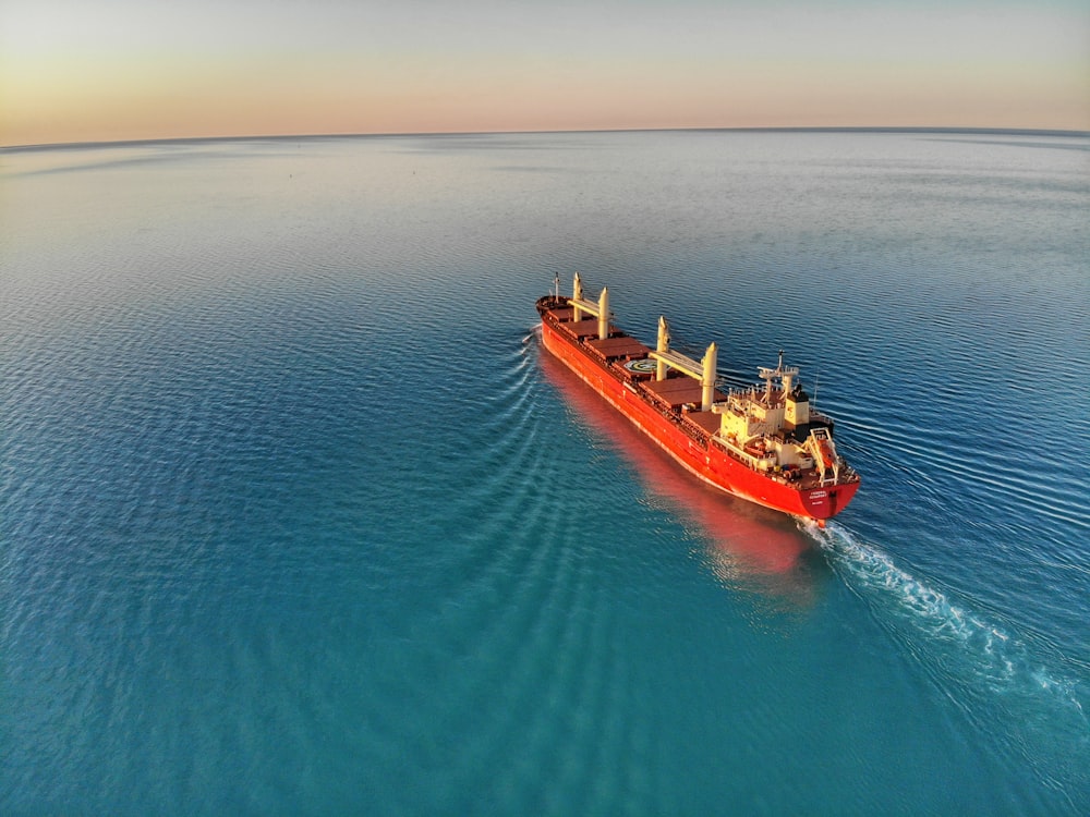 Cargo ship at sea